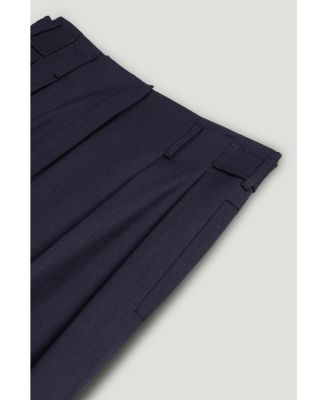 Women's Pleated Tapered Crop Trousers