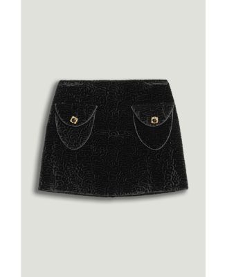 Women's Textured Velvet Mini Skirt