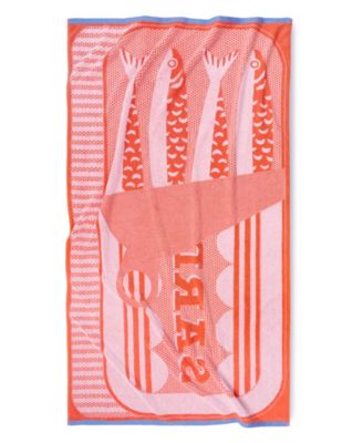 Cotton Sardine Jacquard Beach Reversible Towel, 40" x 70"