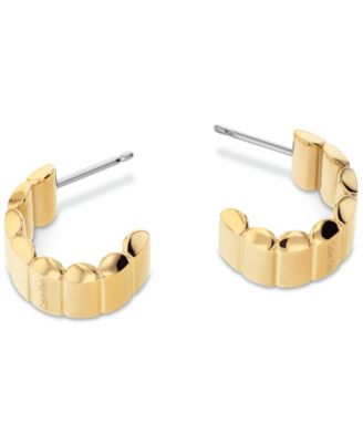 Women's Modern Repetition Gold Tone Stainless Steel Earrings