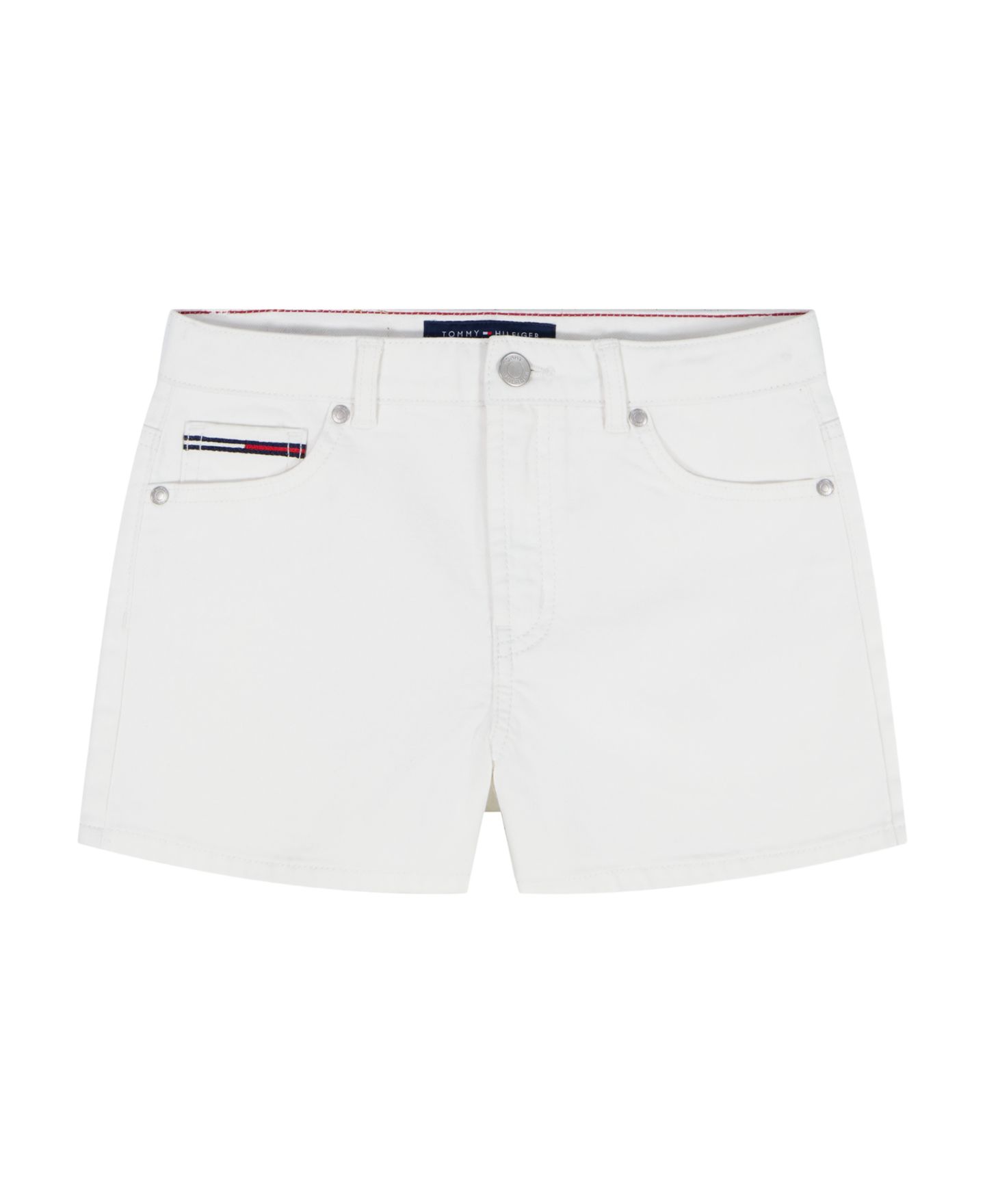 Шорты Tommy Hilfiger Straight Fit Denim для девочек, цвет: Белый — фото 4