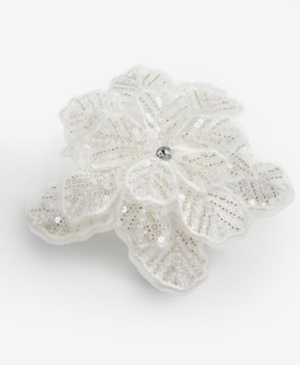 Iced Delight Floral with Sequins Clip Ornament