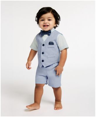 Baby Boys' Short Sleeve Shirt, Vest and Shorts, 3-Piece Set