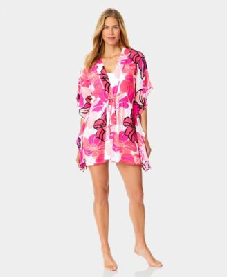 Women's Tie-Front Kaftan Swim Cover Up