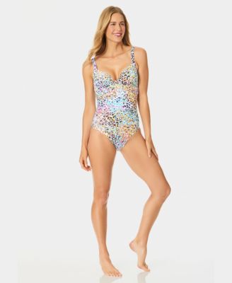 Women's Drape-Front Underwire One-Piece Swimsuit