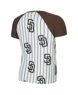 Women's White San Diego Padres Outbound Pinstripe Raglan Top