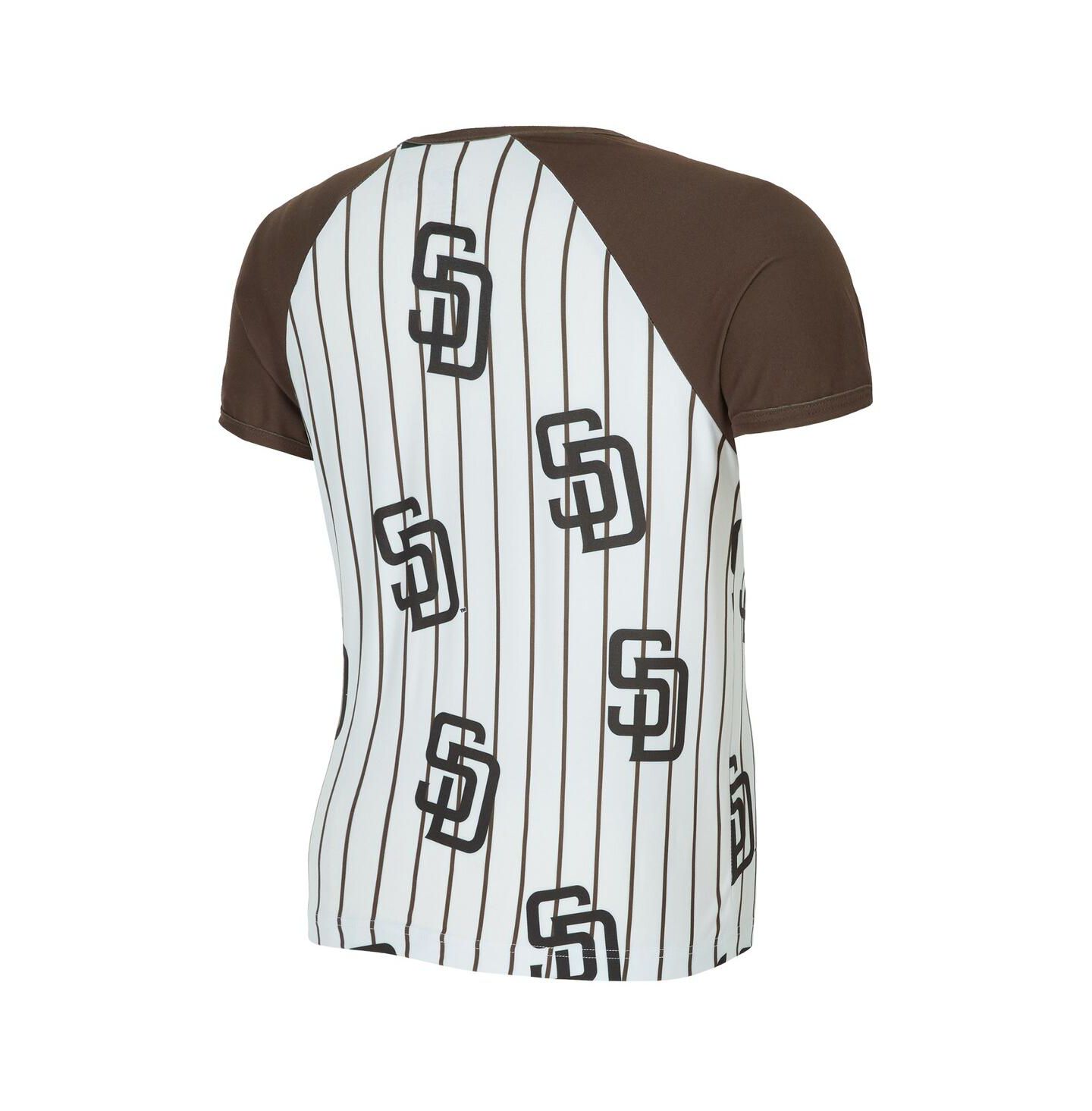 Женский топ Concepts Sport White San Diego Padres Outbound Pinstripe Raglan — фото 3