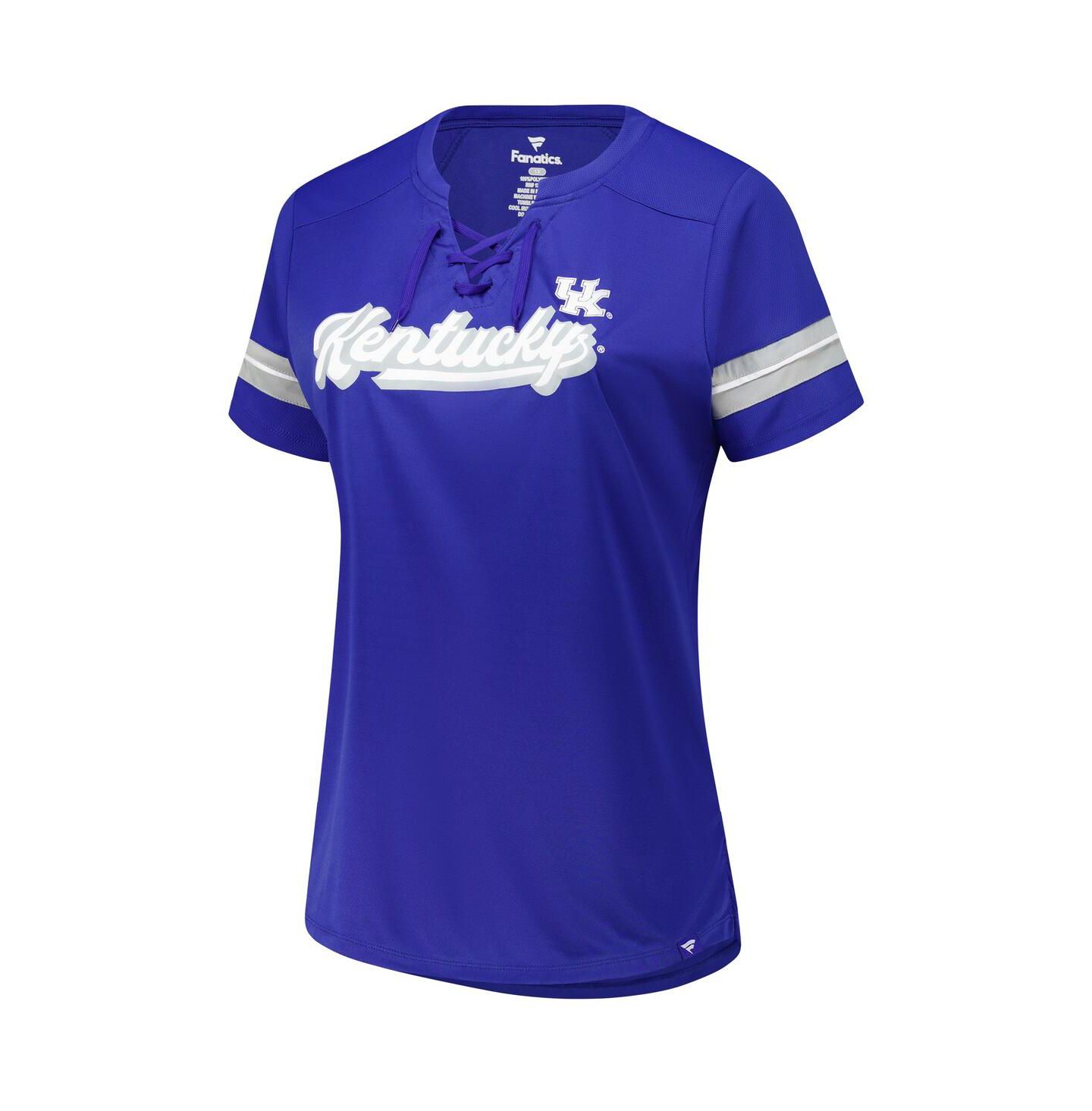 Женская футболка Fanatics Royal Kentucky Wildcats Plus Size Overtime Readiness Lace-Up — фото 2