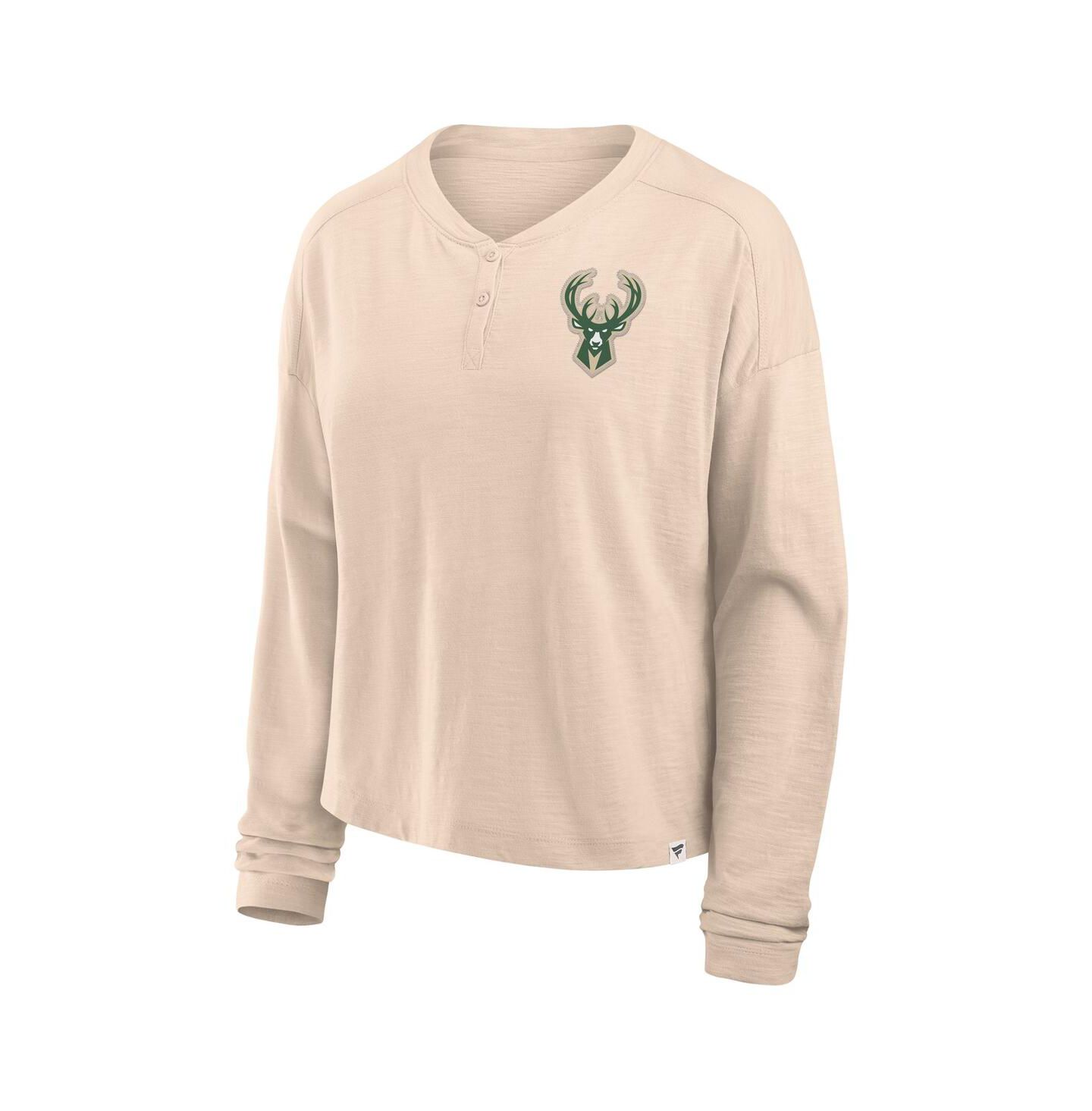 Женская футболка Fanatics Natural Milwaukee Bucks Boxed Out Drop Fashion Long Sleeve — фото 2