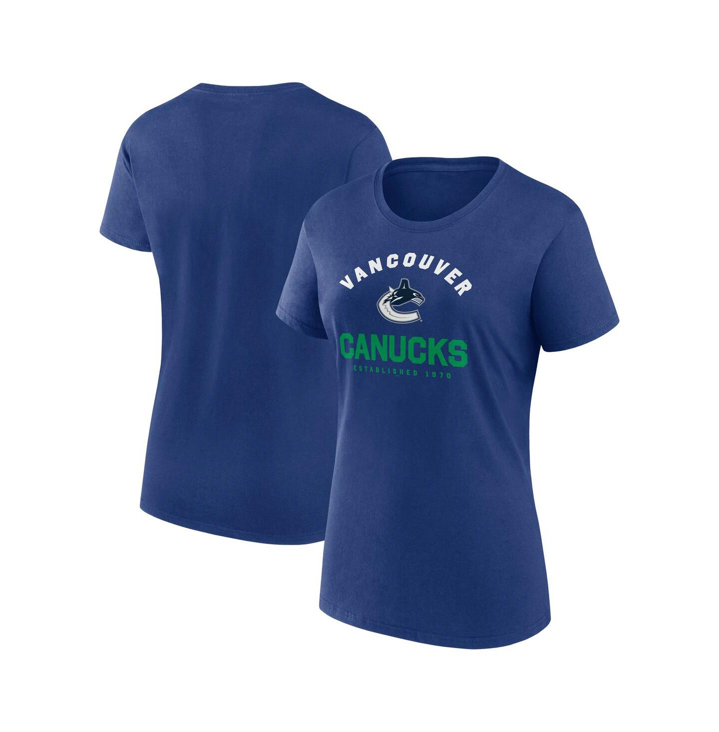 Женская футболка Logo Athletic Blue Vancouver Canucks Unrivaled — фото 1