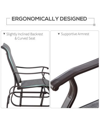 Outdoor Glider Chair, Gliders for Outside Patio with Steel Frame and Mesh Fabric