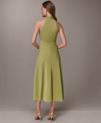 Women's Halter Neck Midi Dress with Empire Line