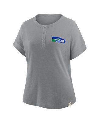 Women's Heather Gray Seattle Seahawks Oversized&nbsp;Hometown Premium Henley Shirt