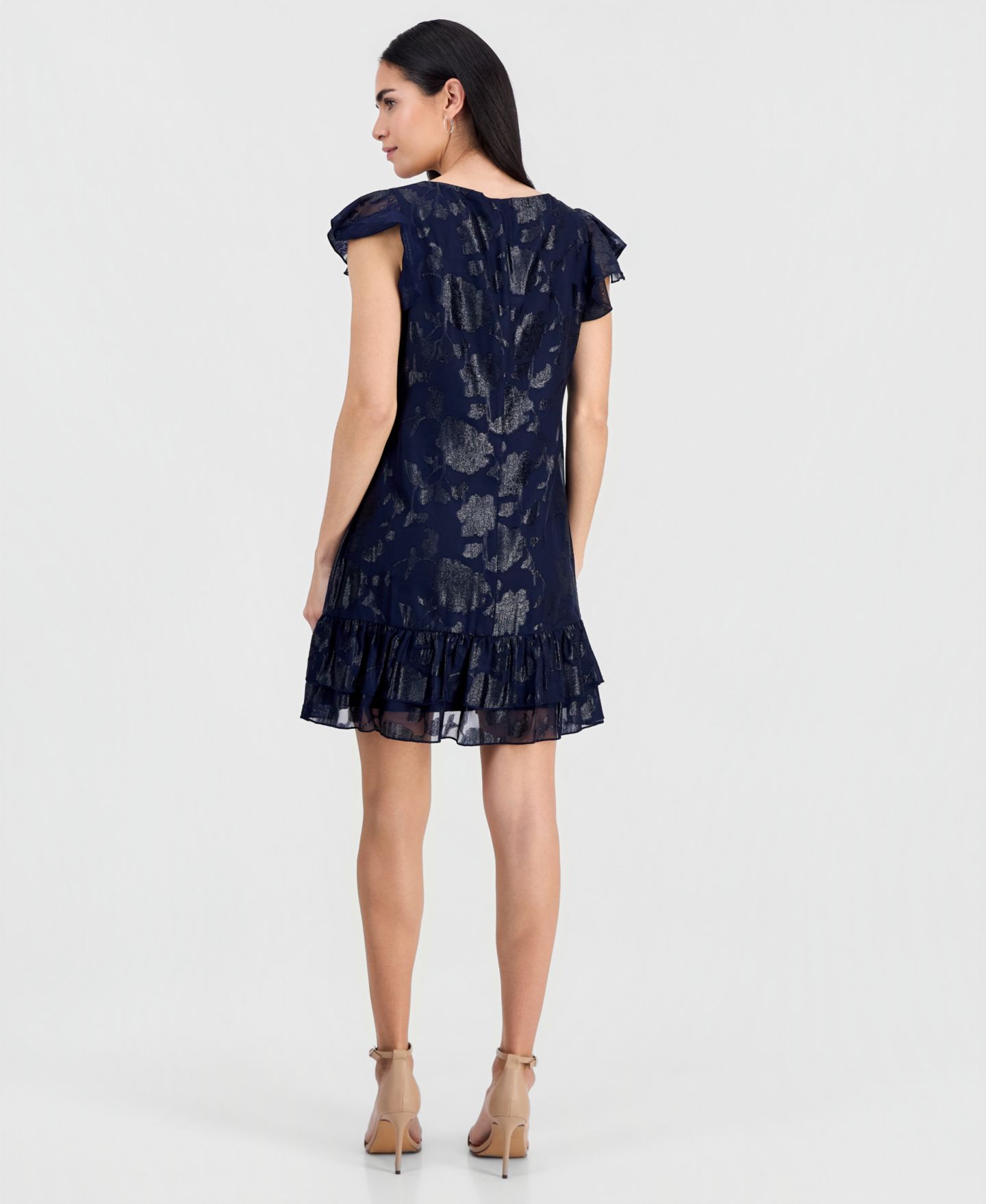 Женское платье Connected Petite Ruffled-Hem Flutter-Sleeve, цвет: Mid — фото 4