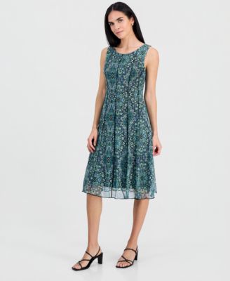Connected Petite Sleeveless Fit & Flare Dress - Macy's