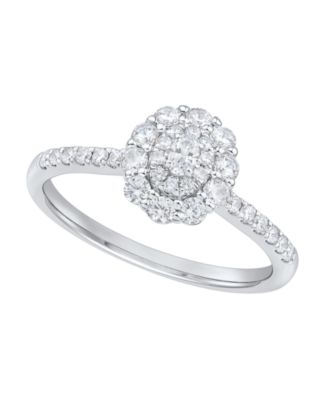 Diamond Flower Engagement Ring (1/2 ct. t.w.) in 14k White Gold