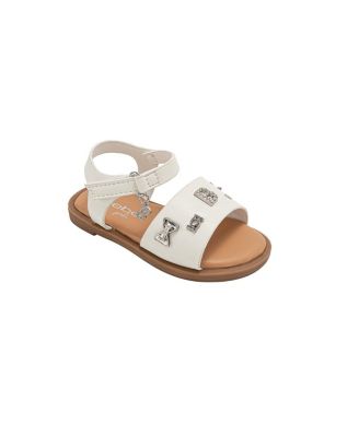 Little Girls Girl's  Fashion Sandals – Dressy Shoes with Decorative Metal Charm