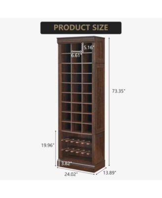 10 Tier Shoe Storage Cabinet, Freestanding Wooden Shoe Rack with Cubbies, Tall Farmhouse Shoe Organizer for Entryway or Mudroom