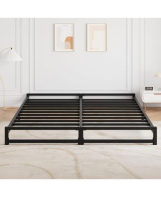 6 Inch Size Metal Platform Bed Frame with Steel Slat Support, Mattress Foundation and No Box Spring Needed, Easy Assembly