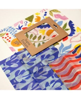 Poppy Garden Print Beeswax Wrap 3 pack