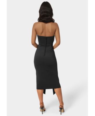 Women's Strapless Cascade Midi Dress