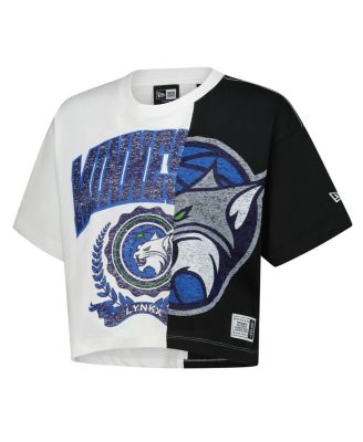Women's White Minnesota Lynx Team Split Cropped Boxy T-Shirt