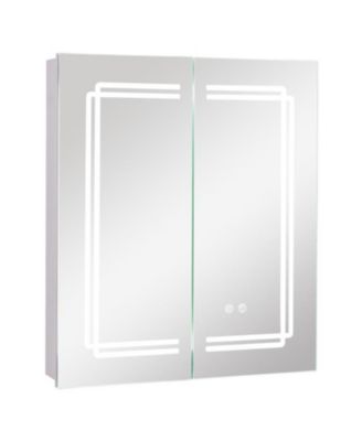Bathroom Mirror Medicine Cabinet with Lights and 2 Doors