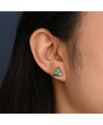 Ellie Triangle Turquoise Studs