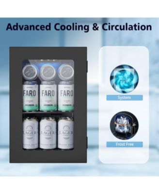 24-Can Beverage Cooler with Glass Door & LED Light