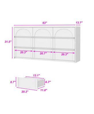 63" 9-Drawer Wooden Dresser with Elegant Design – Bedroom Storage Chest