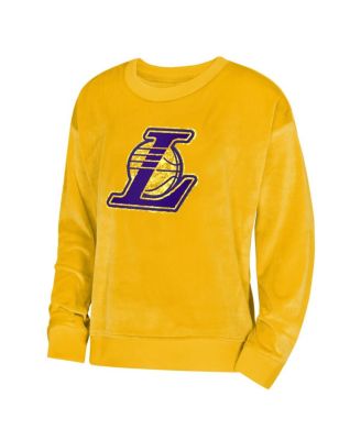 Big Boys and Girls Gold Los Angeles Lakers Step Back Sweatshirt