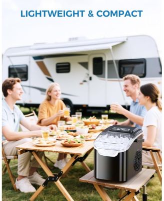 Portable Countertop Ice Maker, Fast Production with 2 Ice Sizes & Self-Cleaning
