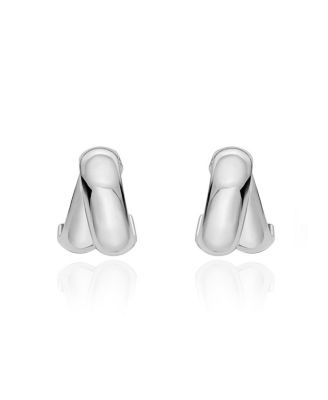 Crossover C-Hoop Earring Sterling Silver