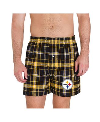 Men's Black/Gold Pittsburgh Steelers Ultimate Flannel Boxers
