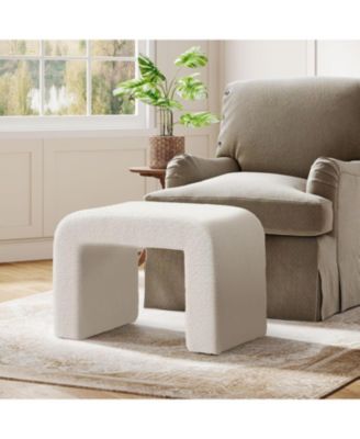 Foot Rest for Couch, Modern Faux Sherpa Ottoman Foot Stool