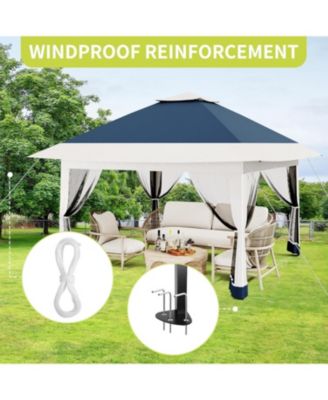 13x13 FT Gazebo Tent Outdoor Pop Up Canopy Tent with Netting, Adjustable Height Instant Gazebos