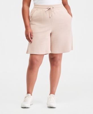 Plus Size Cotton-Blend Pull-On Bermuda Shorts