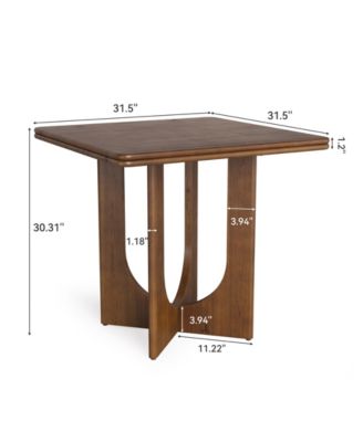 Wooden Square Dining Table for 2-4 People, Small Dinner Table for Dining Room, Kitchen, Small Space