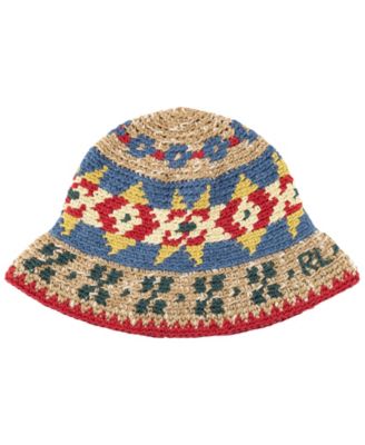 Men's Textured Fairisle Crochet Bucket Hat