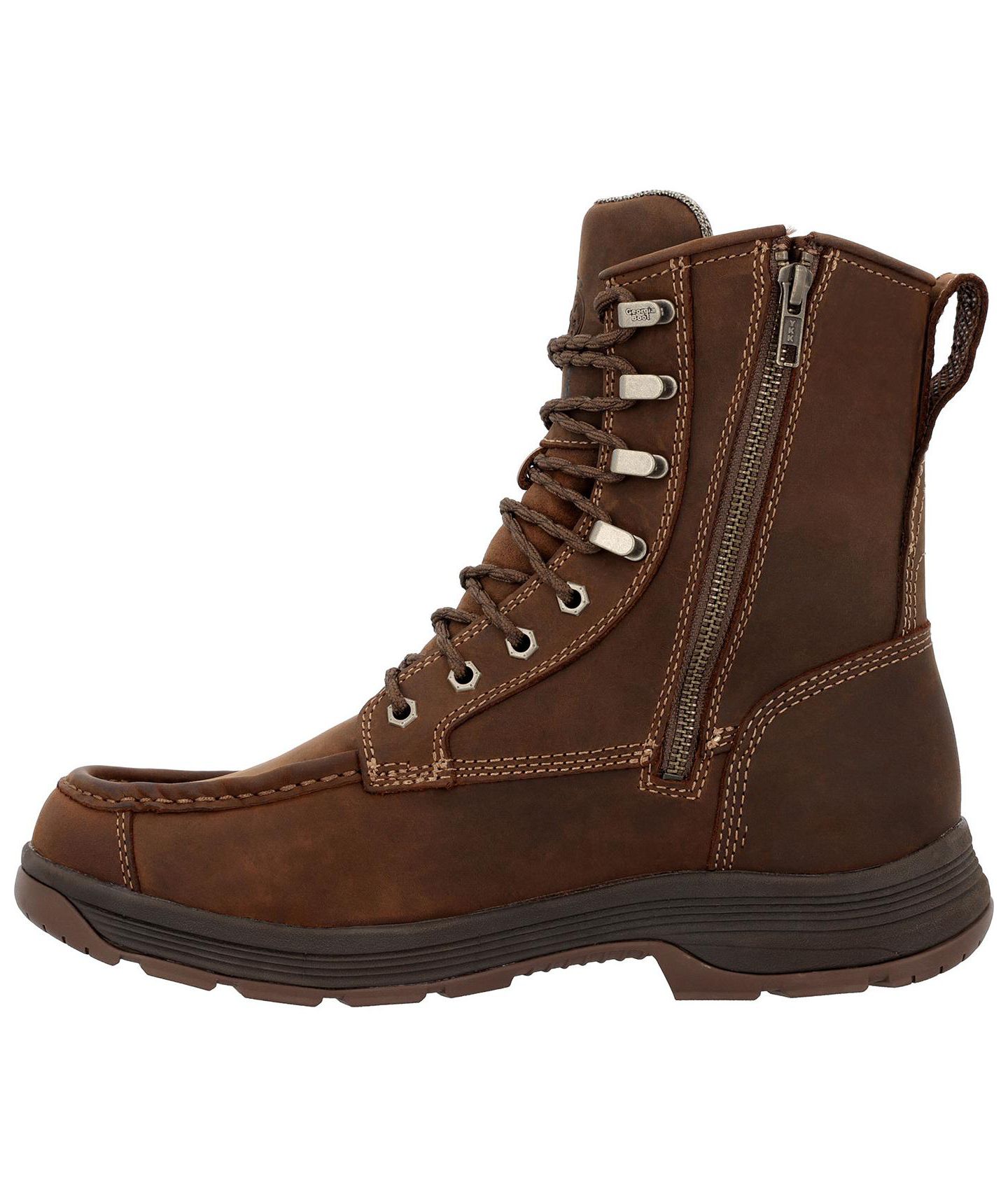 Мужские ботинки GEORGIA BOOT Athens SuperLyte 8" Waterproof Side-Zip Moc Toe Work Boot, цвет: Коричневый — фото 7