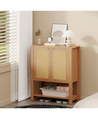 Farmhouse Shoe Cabinet with Storage 5-Tier Shoe Cabinet with Storage Shelves and Doors Tall Shoe Rack Organizer for Entryway Living Room Closet