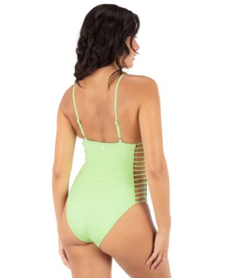 Women's Solid Cutout One-Piece Swimsuit