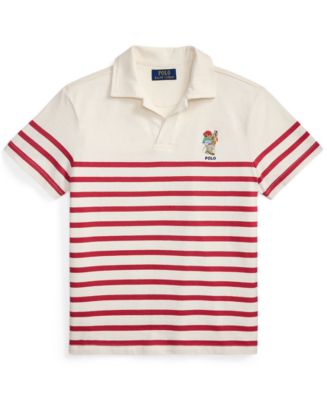 Polo Ralph Lauren Boys' 8-20 Polo Bear Striped Cotton Polo Shirt