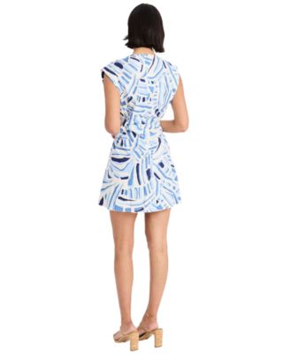 Women's Extended-Shoulder Boat Neck Mini Dress