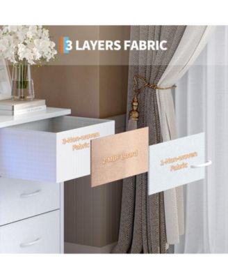 63 Inch TV Stand Dresser with 10 Drawers, Long Entertainment Center for TVs Up to 75 Inch, Fabric Storage Media Console