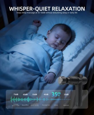 Deep Tissue Massage Gun with Heat & Cool Therapy, 20 Speeds, 7 Heads, Quiet Recovery Massager