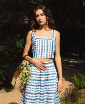 Women's Structured Taffeta Midi Skirt