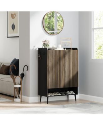 Modern Freestanding Shoe Cabinet for Entryway Featuring Adjustable Shelves and Convenient Doors for Organized Storage Large Capacity