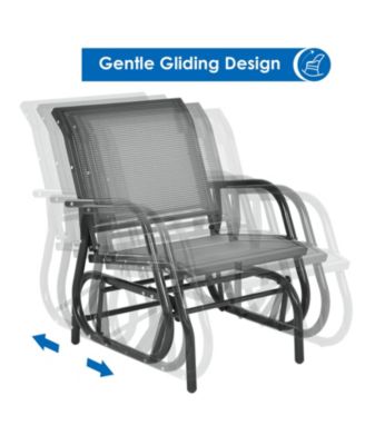 2PCS Patio Swing Glider Chair Single Rocking Chair Yard Outdoory