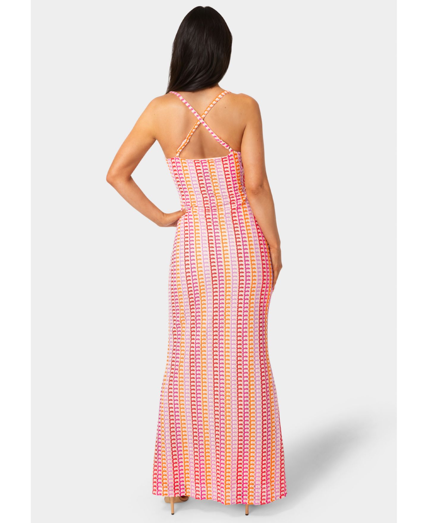 Женское платье Bebe Printed Bodycon Maxi, цвет: Белый разноцветный — фото 3
